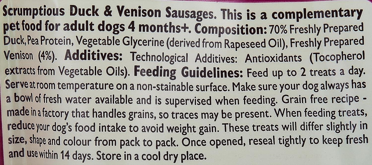 Lily's Kitchen Scrumptious Duck & Venison Sausages Dog Treats