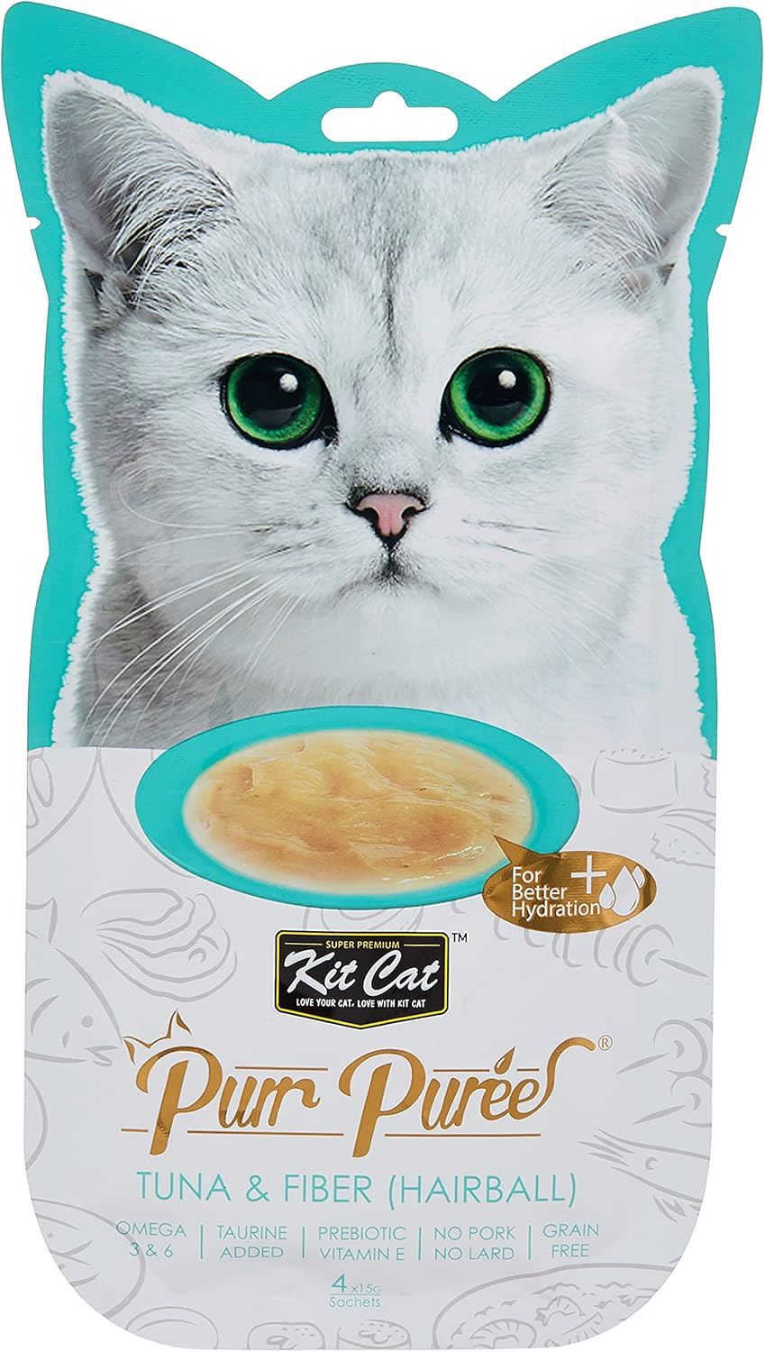 Kit Cat Puree Tuna & Fiber Hairball Cat Treats