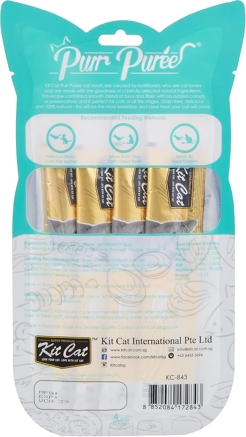 Kit Cat Puree Tuna & Fiber Hairball Cat Treats