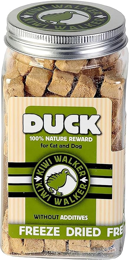 KIWI WALKER Freeze Dried Grain Free Snack Duck Cubes Cat and Dog Treats