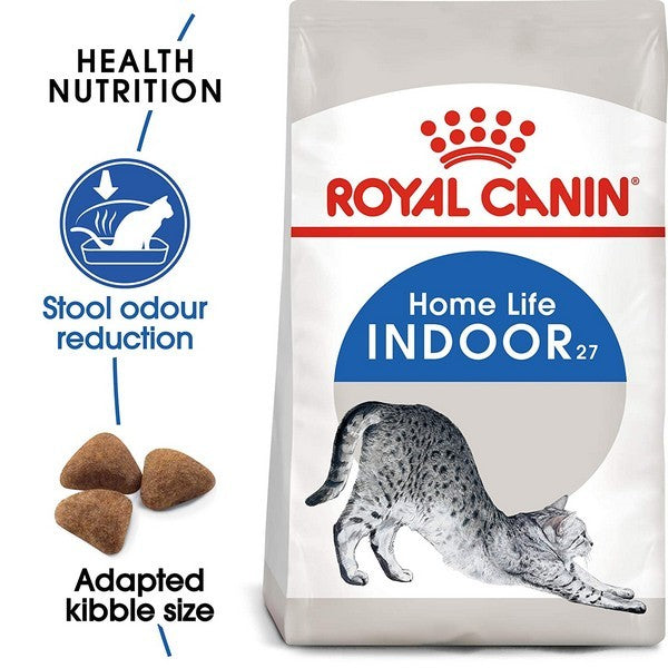 Royal Canin Home Life Indoor 27 Dry + Indoor Sterilized in Gravy Wet Cat Food Bundle