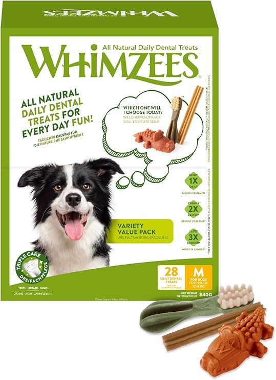 Whimzees Variety Dental Chews for Medium Dogs Value Box