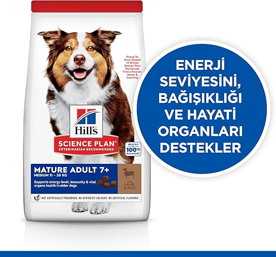 Hill's Science Plan Medium Mature Adult 7+ Dog Food with Lamb & Rice