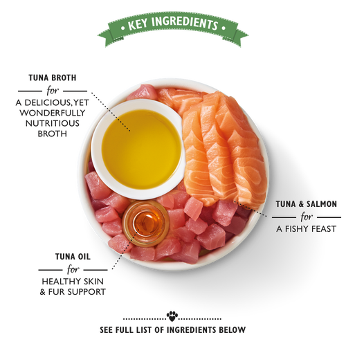 Lily's Kitchen Shredded Fillets Tuna & Salmon in Broth Wet Cat Food