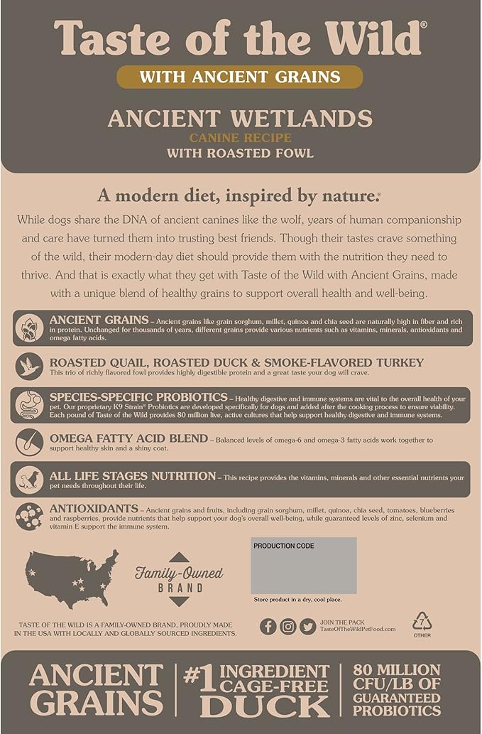 Taste of The Wild Ancient Wetlands with Roasted Fowl Dry Dog Food