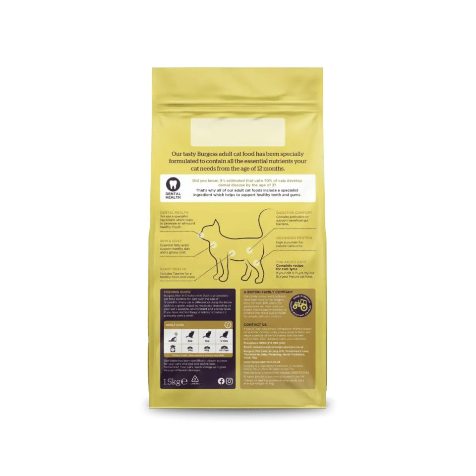 Burgess Adult Chicken & Duck Cat Dry Food