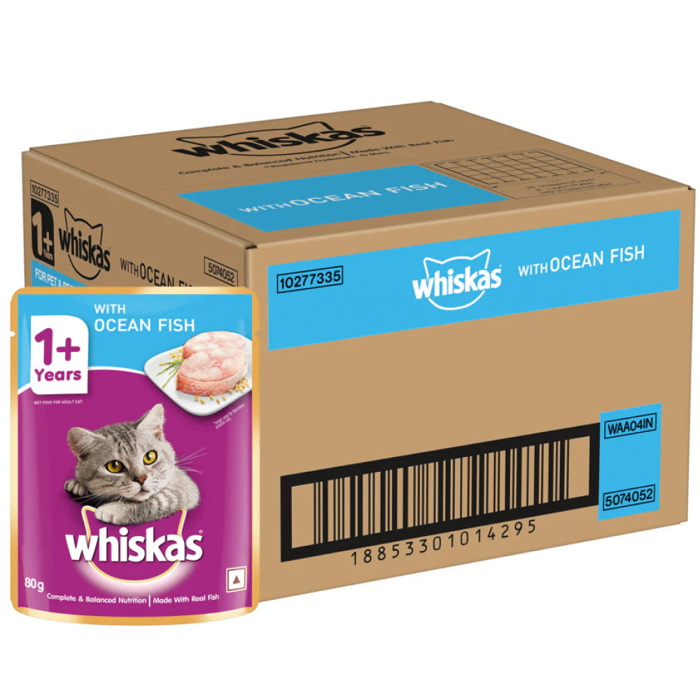 Whiskas Ocean Fish Wet Cat Food 10+2 FREE