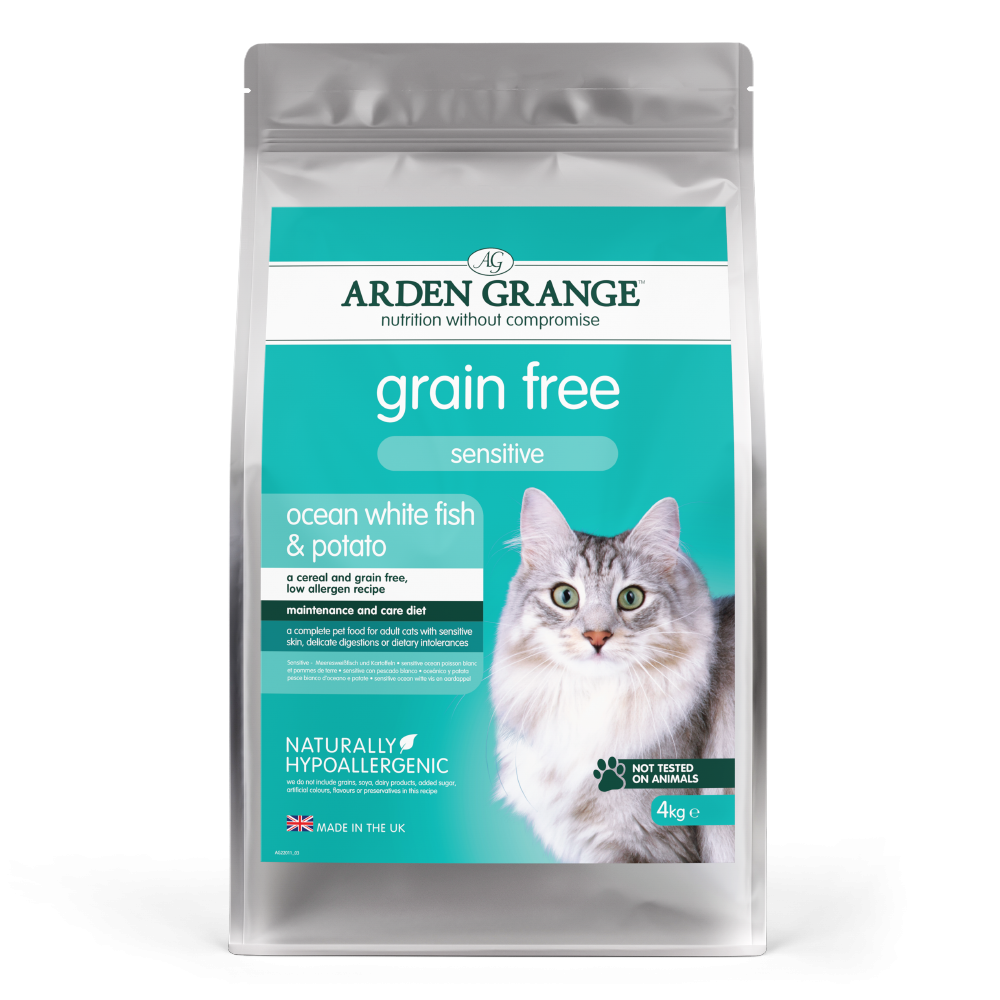 Arden Grange Grain Free Sensitive Adult Ocean White Fish & Potato Dry Cat Food