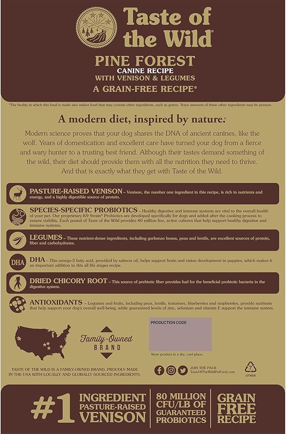 Taste of the Wild Pine Forest Canine Formula Dry Dog Food