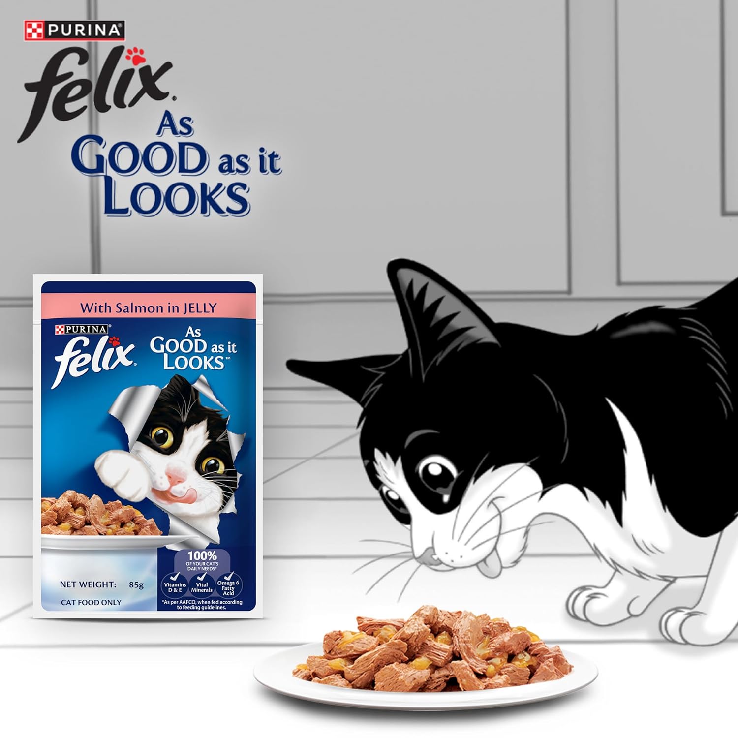 PURINA Felix as Good as it Looks Beef in Jelly Pouch Wet Cat Food