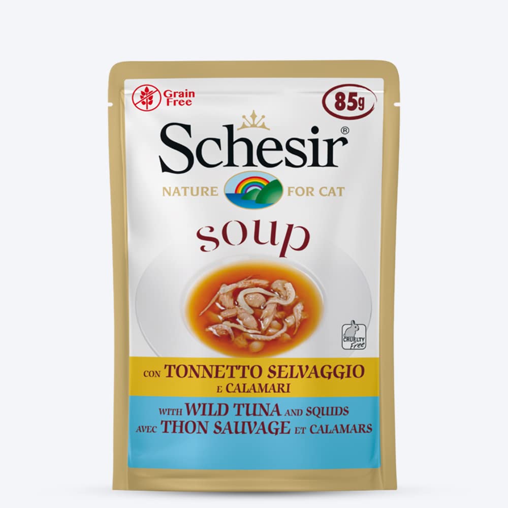 Schesir Wild Tuna & Squids Soup Wet Cat Food