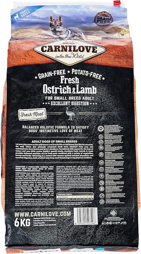 Carnilove Fresh Ostrich & Lamb for Small Breed Adult Dog Dry Food