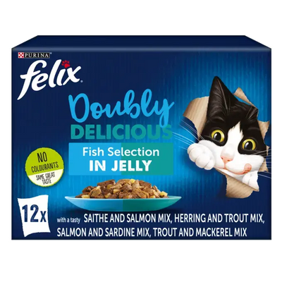 PURINA Felix Doubly Delicious Fish Selection in Jelly Pouch Wet Cat Food Pack