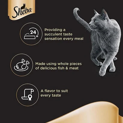 Sheba Flaked Tuna Topped with Salmon Wet Cat Food 5+1 FREE