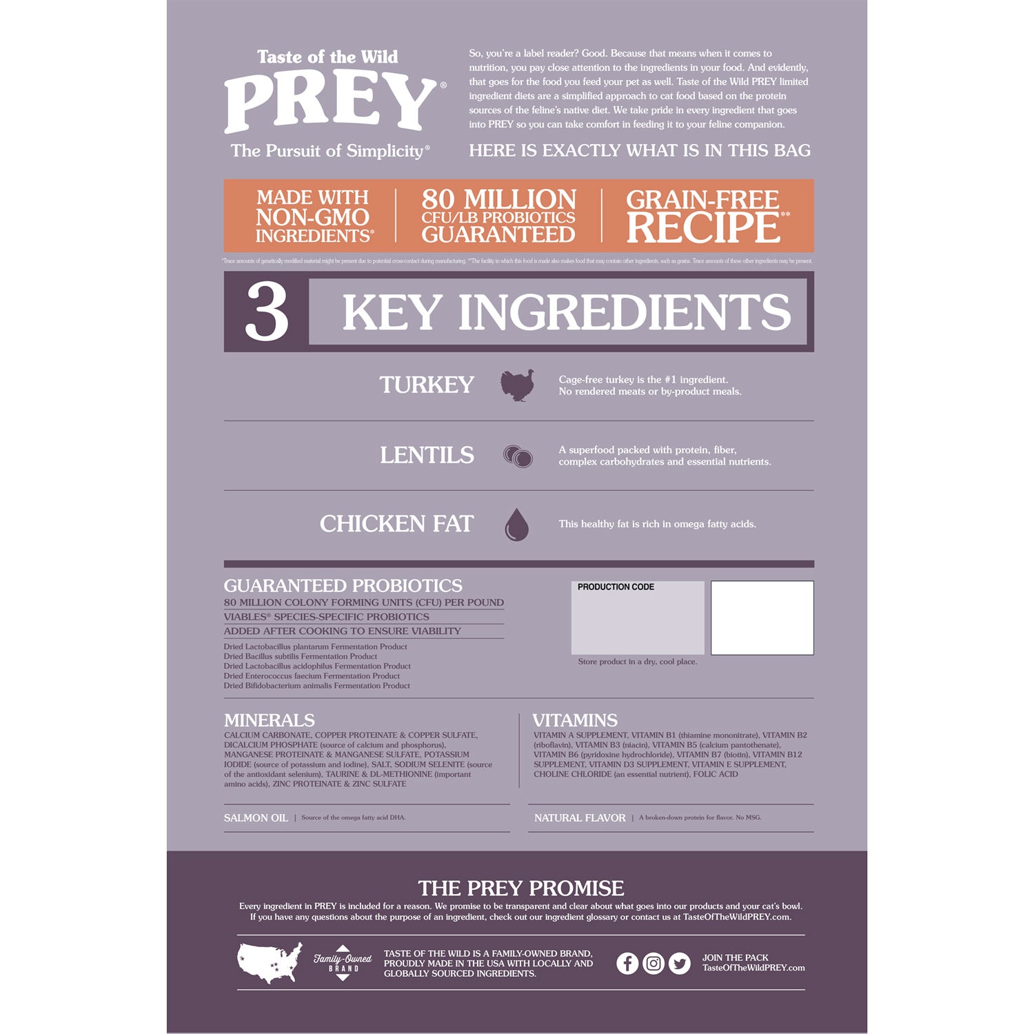Taste of the Wild PREY Turkey for Dry Cat Food