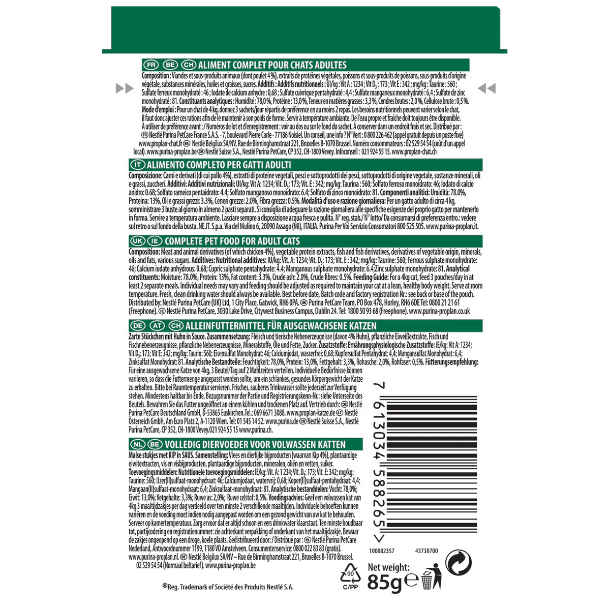 PURINA Pro Plan Nutri Savour Sterilised Chicken Wet Cat Food