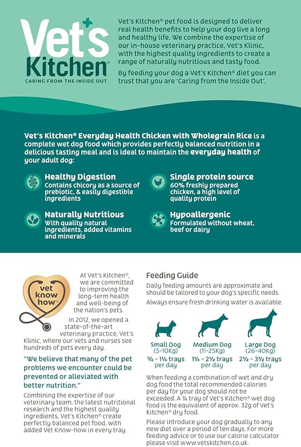 Vet's Kitchen Chicken with Wholegrain Rice Wet Dog Food