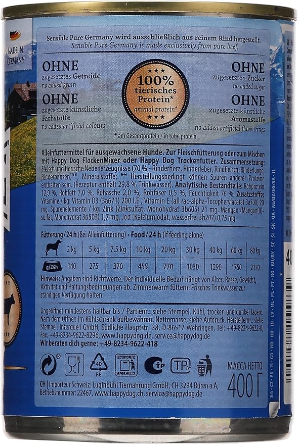 Happy Dog Pure Rind Beef Wet Dog Food