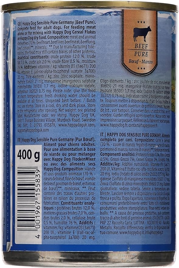 Happy Dog Pure Rind Beef Wet Dog Food