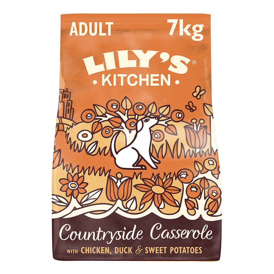 Lily's Kitchen Countryside Casserole with Chicken, Duck & Sweet Potatoes Adult Dry Dog Food - 7 KG