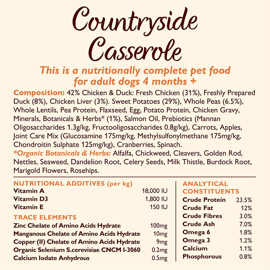 Lily's Kitchen Countryside Casserole with Chicken, Duck & Sweet Potatoes Adult Dry Dog Food - 7 KG