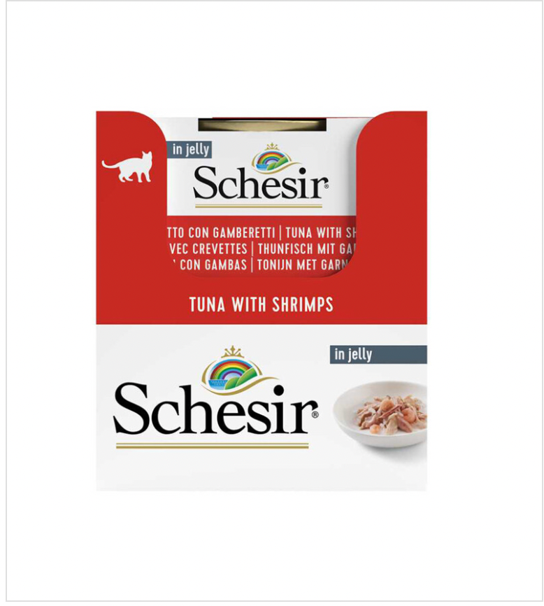 Schesir Multipack Tuna With Shrimps Adult Cat Wet Food