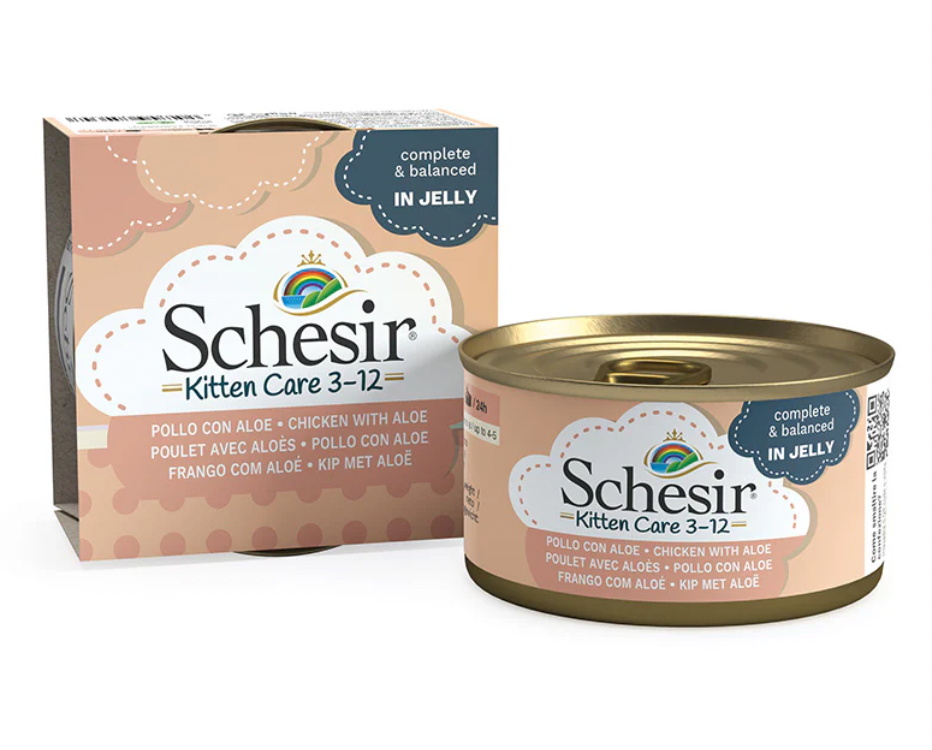 Schesir Kitten Care - Can In Jelly 3-12 Chicken with Aloe Wet Food