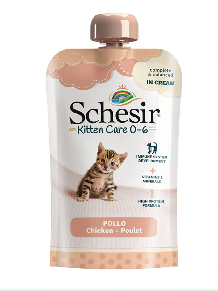 Schesir Pouch Cream 0-6 Chicken Wet Kitten Food