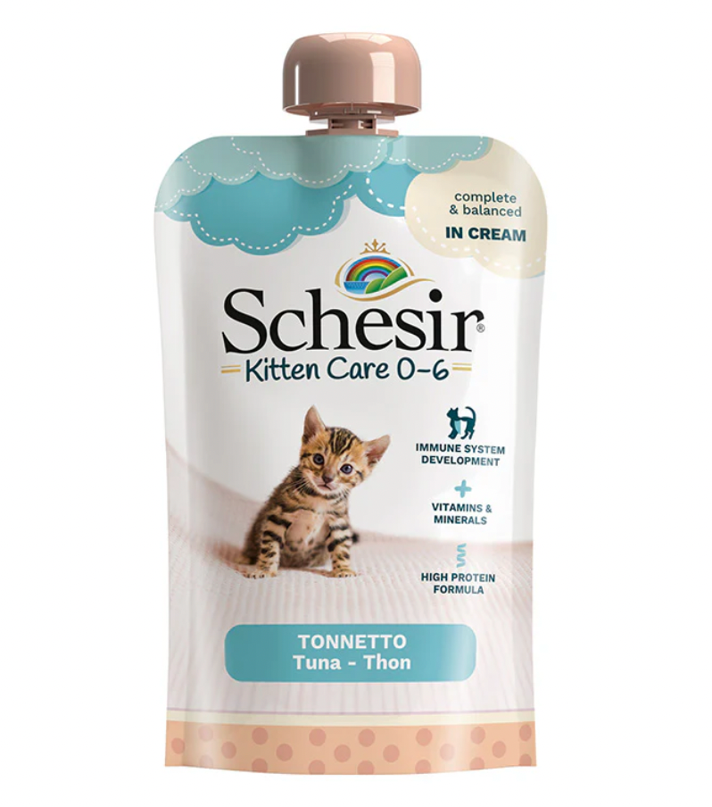 Schesir Pouch Cream 0-6 Tuna Wet Kitten Food