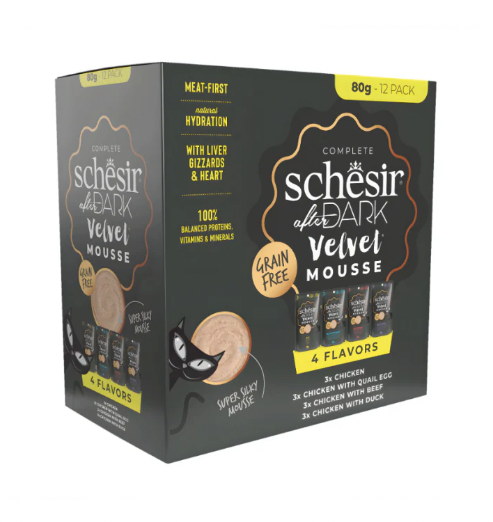 Schesir After Dark Velvet Mousse In Broth Variety Pack For Cat