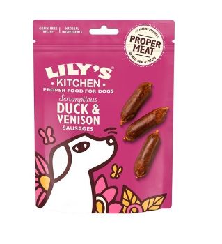 Lily's Kitchen Scrumptious Duck & Venison Sausages Dog Treats