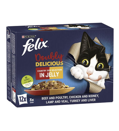 PURINA Felix Doubly Delicious Countryside Selection in Jelly Pouch Wet Cat Food Pack
