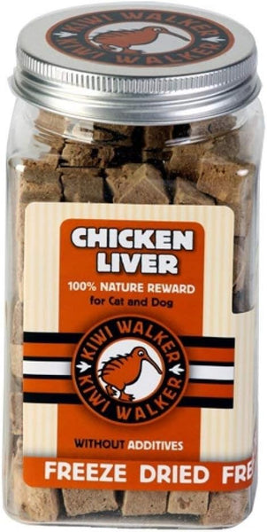 KIWI WALKER Freeze Dried Grain Free Snack Chicken Liver Cubes Cat and Dog Treats