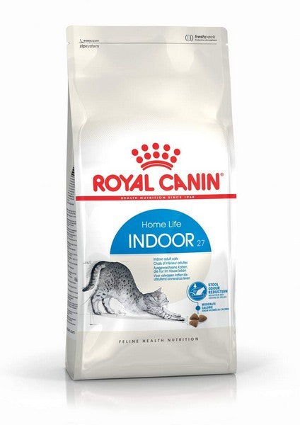 Royal Canin Home Life Indoor 27 Dry + Indoor Sterilized in Gravy Wet Cat Food Bundle