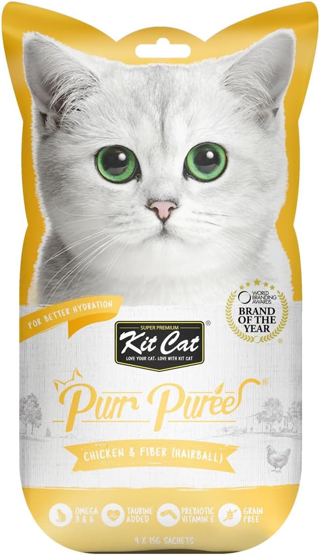 Kit Cat Purr Puree Chicken & fibre Hairball Cat Treats