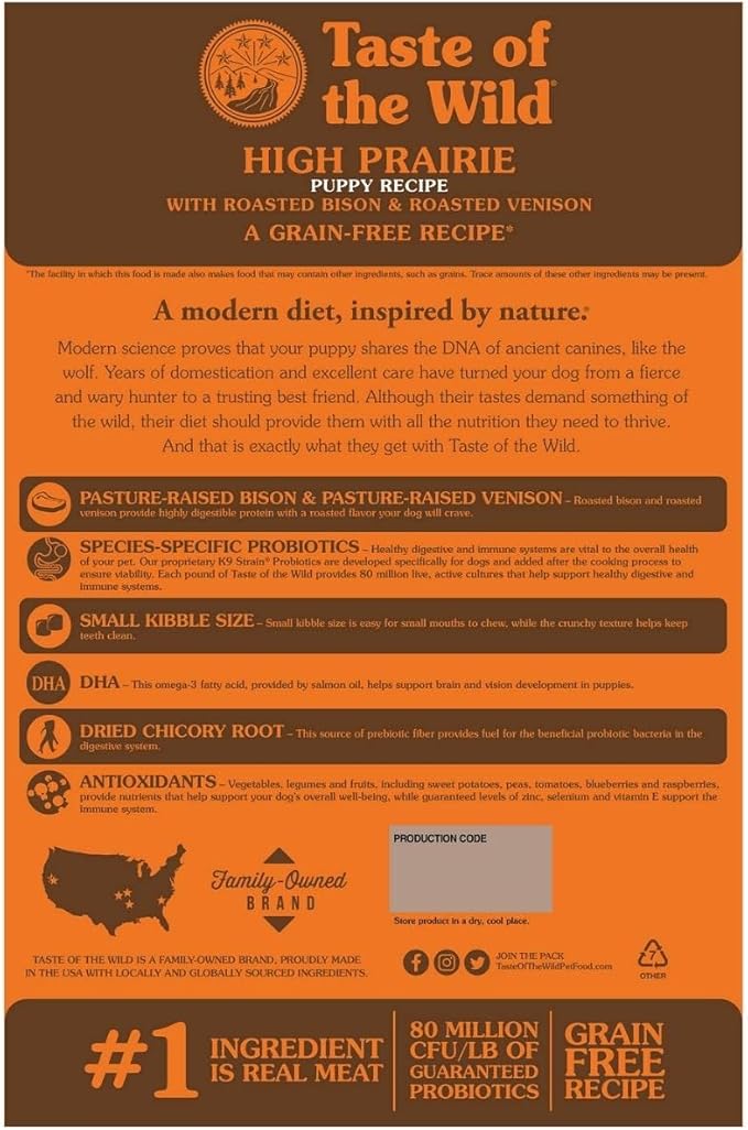 Taste of the Wild High Prairie Puppy Grain Free Dry Food