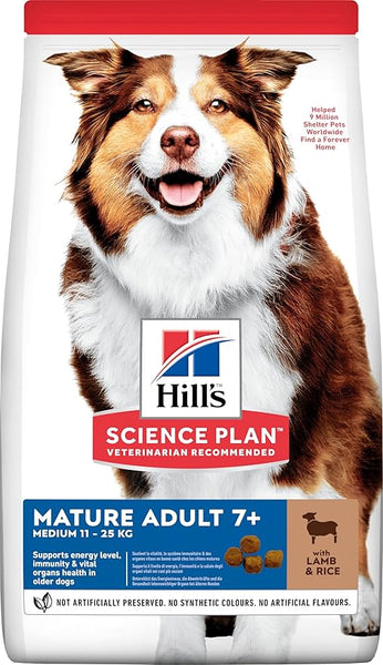 Hill's Science Plan Medium Mature Adult 7+ Dog Food with Lamb & Rice