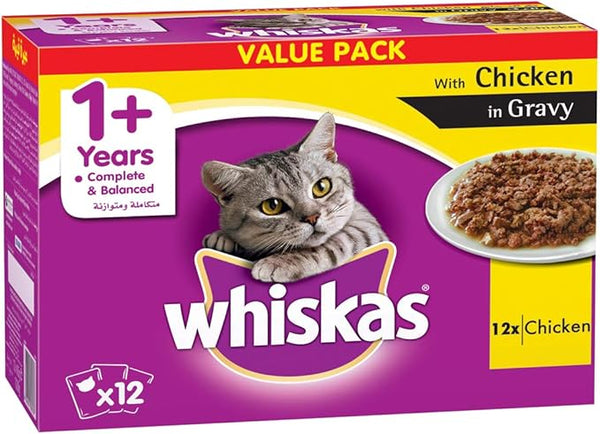 Whiskas Tender Bites Chicken in Gravy Pouch Multipack
