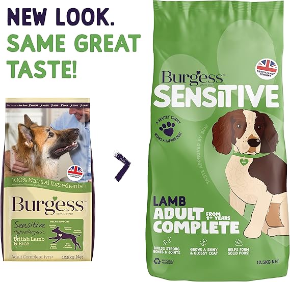 Burgess Sensitive Adult Lamb Dry Dog Food - 12.5KG