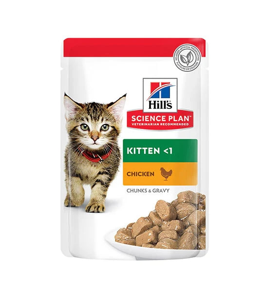 Hill's Science Plan Tender Chunks in Gravy Kitten Chicken Pouches