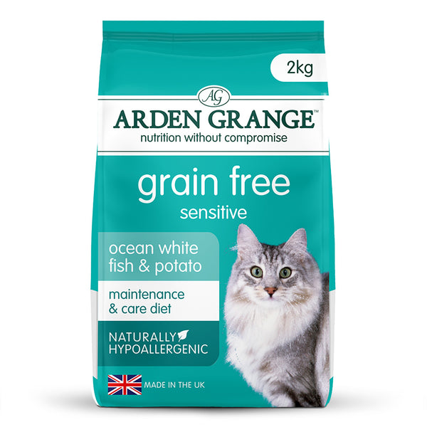 Arden Grange Grain Free Sensitive Adult Ocean White Fish & Potato Dry Cat Food
