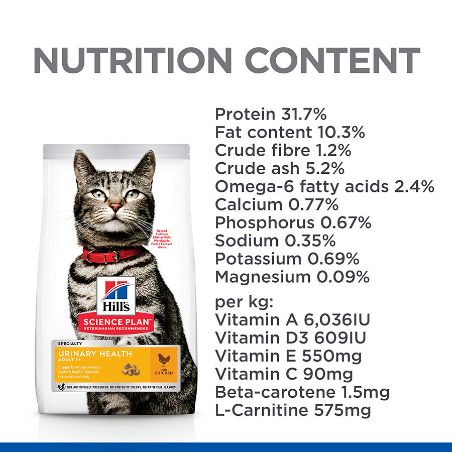 Hill's Science Plan Urinary Health Adult Cat Food with Chicken