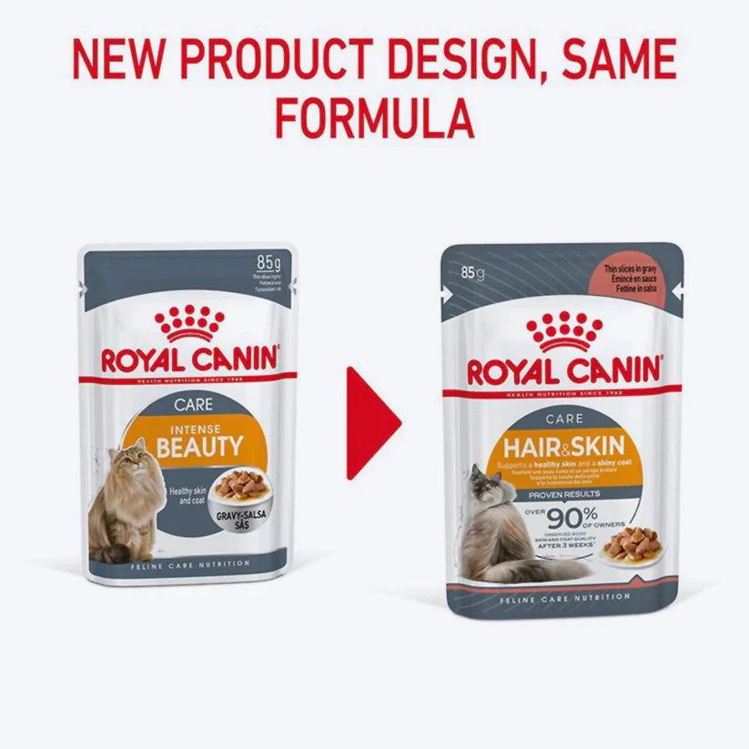 Royal Canin Feline Care Nutrition Hair & Skin in Gravy Adult Wet Cat Food