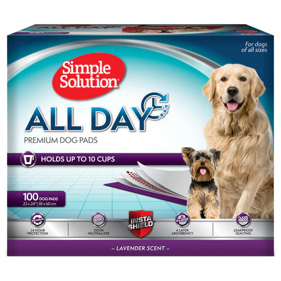 Simple Solution All Day Premium Dog Pads Lavender Scent 100pcs