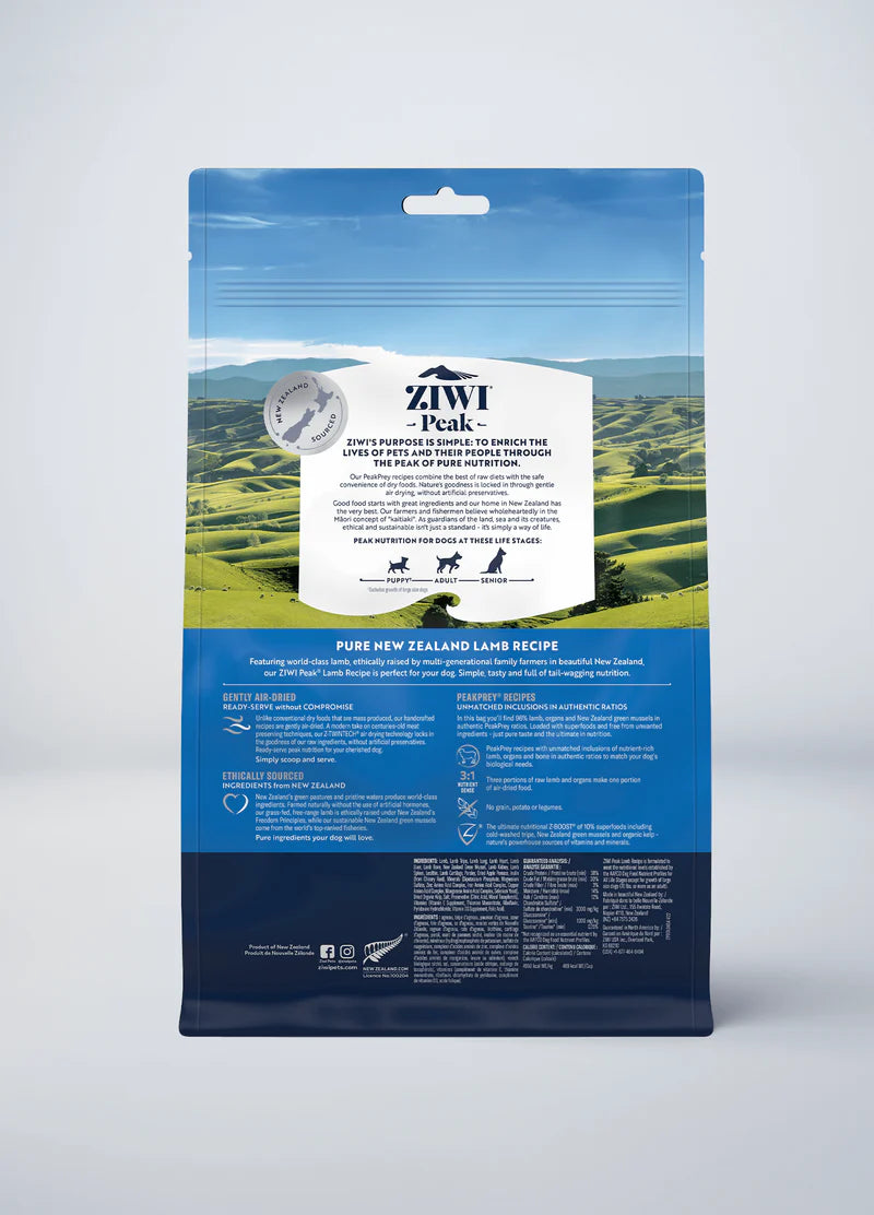 ZIWI Peak Air Dried Lamb Dry Dog Food