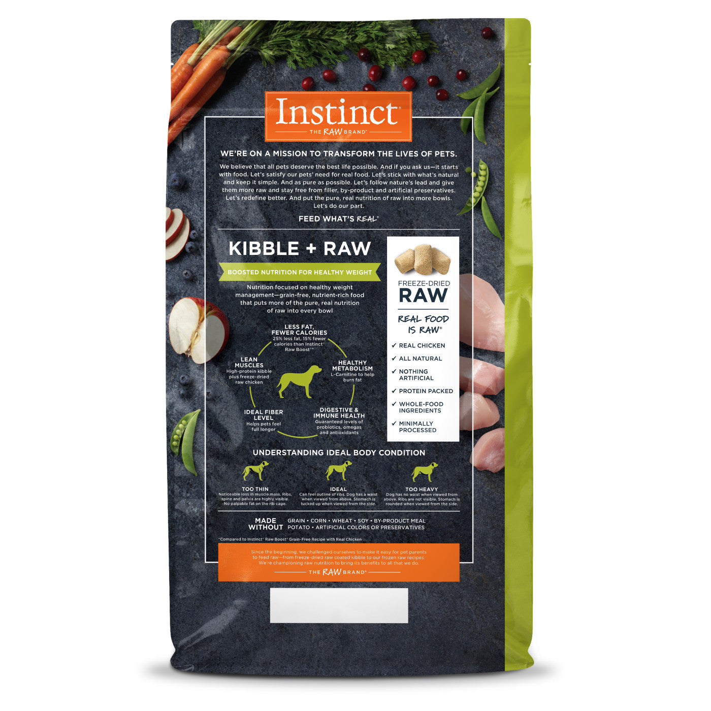 Instinct Raw Boost Kibble Chicken Healthy Weight Dry Dog Food