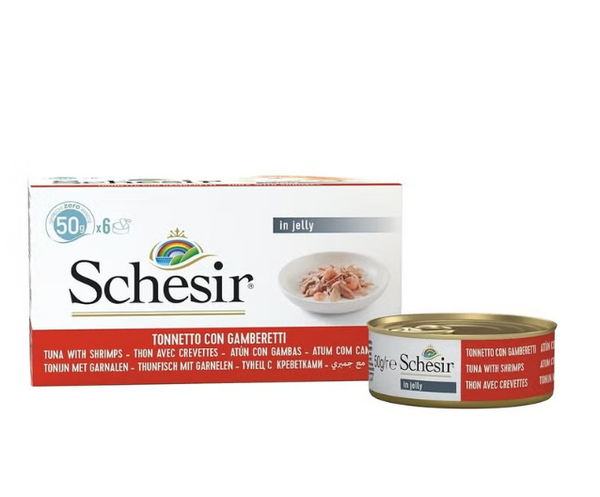 Schesir Multipack Tuna With Shrimps Adult Cat Wet Food