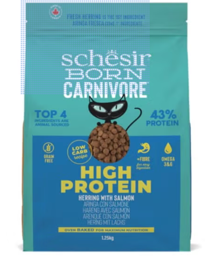 Schesir Born Carnivore Grain Free Oven Baked Dry Cat Herring & Salmon