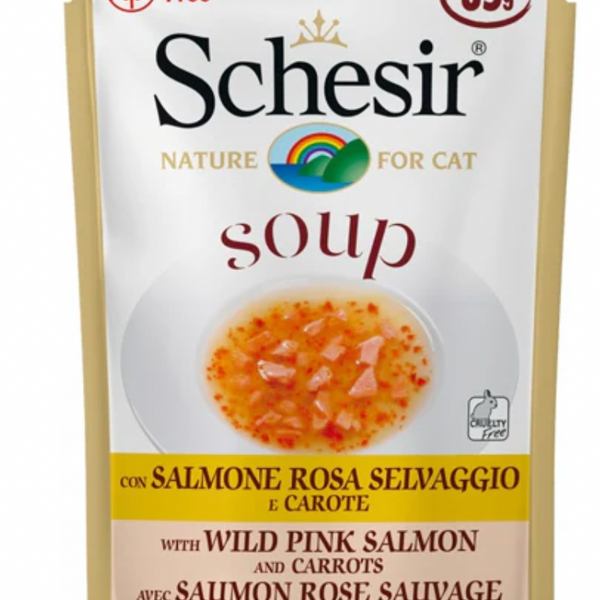Schesir Soup with Wild Pink Salmon and Carrots Cat Wet Food