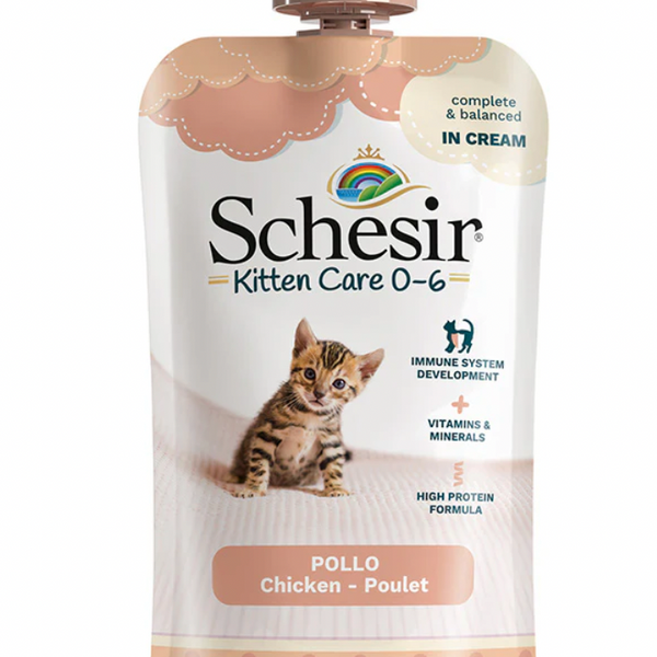 Schesir Pouch Cream 0-6 Chicken Wet Kitten Food